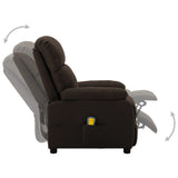 NNEVL Massage Recliner Chair Dark Brown Fabric
