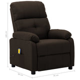 NNEVL Massage Recliner Chair Dark Brown Fabric