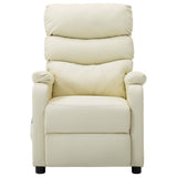 NNEVL Massage Reclining Chair Cream Faux Leather