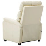 NNEVL Massage Reclining Chair Cream Faux Leather