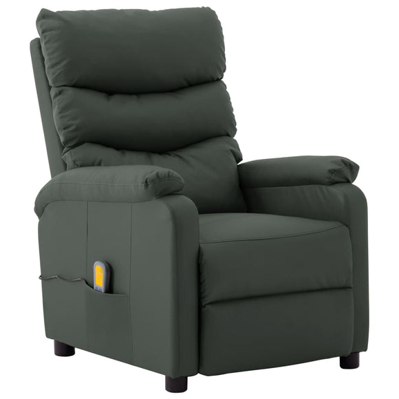 NNEVL Massage Reclining Chair Grey Faux Leather
