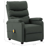 NNEVL Massage Reclining Chair Grey Faux Leather