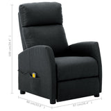 NNEVL Massage Reclining Chair Dark Grey Fabric