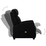 NNEVL Massage Reclining Chair Black Fabric