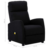 NNEVL Massage Reclining Chair Black Fabric