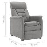 NNEVL Recliner Light Grey Faux Suede Leather