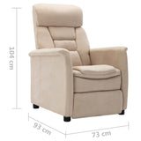NNEVL Recliner Cream Faux Suede Leather
