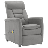 NNEVL Massage Recliner Light Grey Faux Suede Leather
