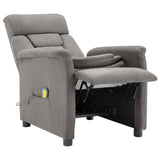 NNEVL Massage Recliner Light Grey Faux Suede Leather