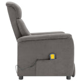 NNEVL Massage Recliner Light Grey Faux Suede Leather