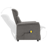 NNEVL Massage Recliner Light Grey Faux Suede Leather