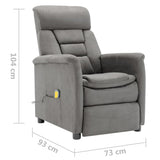 NNEVL Massage Recliner Light Grey Faux Suede Leather