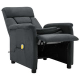NNEVL Massage Recliner Dark Grey Faux Suede Leather