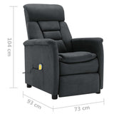 NNEVL Massage Recliner Dark Grey Faux Suede Leather