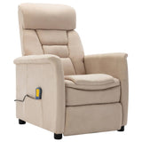NNEVL Massage Recliner Cream Faux Suede Leather