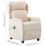 NNEVL Massage Recliner Cream Fabric