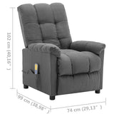 NNEVL Massage Recliner Light Grey Fabric