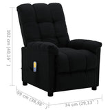 NNEVL Massage Recliner Black Fabric