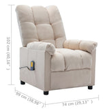 NNEVL Massage Recliner Cream Fabric