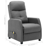NNEVL Massage Recliner Light Grey Fabric