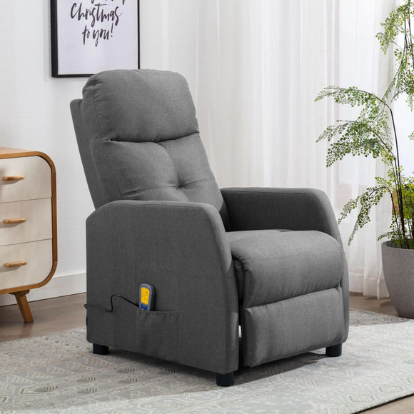 NNEVL Massage Recliner Light Grey Fabric