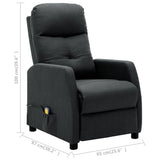 NNEVL Massage Recliner Dark Grey Fabric