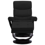 NNEVL Massage Reclining Chair Black Faux Leather and Bentwood