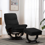 NNEVL Massage Reclining Chair Black Faux Leather and Bentwood