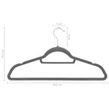 NNEVL 50 pcs Clothes Hanger Set Anti-slip Grey Velvet