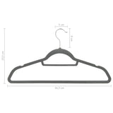 NNEVL 100 pcs Clothes Hanger Set Anti-slip Grey Velvet