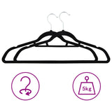 NNEVL 50 pcs Clothes Hanger Set Anti-slip Black Velvet
