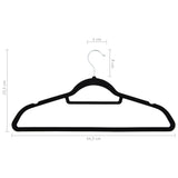 NNEVL 50 pcs Clothes Hanger Set Anti-slip Black Velvet