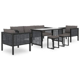 NNEVL Sectional Sofa with Cushion Poly Rattan Anthracite
