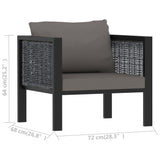 NNEVL Sectional Sofa with Cushion Poly Rattan Anthracite