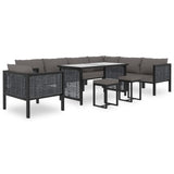 NNEVL Sectional Sofa with Cushion Poly Rattan Anthracite