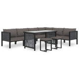NNEVL Sectional Sofa with Cushion Poly Rattan Anthracite