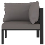 NNEVL Sectional Corner Sofa with Left Armrest Poly Rattan Anthracite
