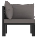 NNEVL Sectional Corner Sofa with Left Armrest Poly Rattan Anthracite