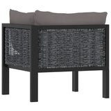 NNEVL Sectional Corner Sofa with Left Armrest Poly Rattan Anthracite