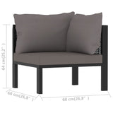 NNEVL Sectional Corner Sofa with Left Armrest Poly Rattan Anthracite