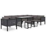 NNEVL Sectional Corner Sofa with Left Armrest Poly Rattan Anthracite
