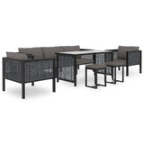 NNEVL Sectional Middle Sofa with Cushion Poly Rattan Anthracite