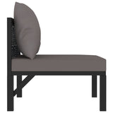 NNEVL Sectional Middle Sofa with Cushion Poly Rattan Anthracite