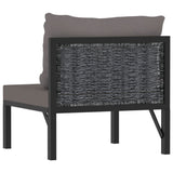 NNEVL Sectional Middle Sofa with Cushion Poly Rattan Anthracite