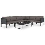 NNEVL Sectional Middle Sofa with Cushion Poly Rattan Anthracite