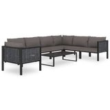 NNEVL Sectional Middle Sofa with Cushion Poly Rattan Anthracite