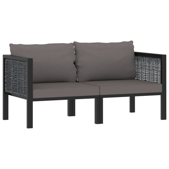 NNEVL 2-Seater Sofa with Cushions Anthracite Poly Rattan