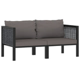 NNEVL 2-Seater Sofa with Cushions Anthracite Poly Rattan