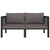 NNEVL 2-Seater Sofa with Cushions Anthracite Poly Rattan