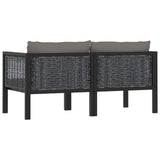 NNEVL 2-Seater Sofa with Cushions Anthracite Poly Rattan